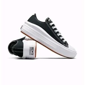 NWT Converse ChuckTaylor AllStar Move Platform Ox Low Black Canvas Women 5 #1572